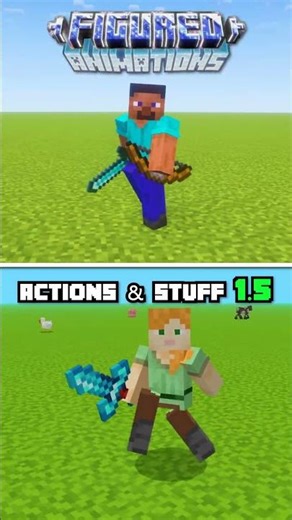 Minecraft Figured Animations (Java) vs Actions & Stuff 1.5 (Bedrock) | #shorts