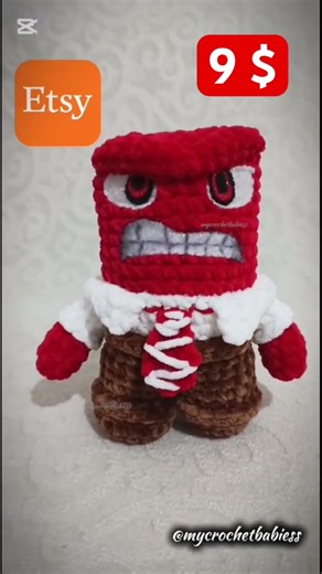Inside Out Anger Crochet Pattern on Etsy! #insideout2 #etsy #anger #crochet #pattern #handmade