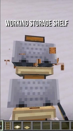 Easy Functional Shelf Storage #minecraft #minecraftshorts #minecraftguide #minecrafttutorial
