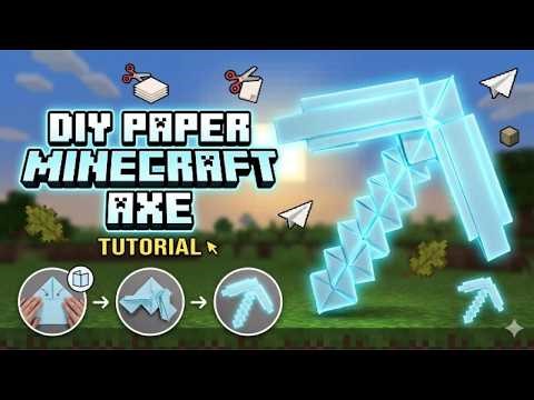 How to Make a Paper Pickaxe in Minecraft | Easy DIY Craft Tutorial | Paper Weapon Craft