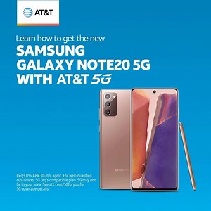 Gaming. Just. Got. Real. Learn how everyone—including current customers—gets the Samsung Galaxy Note20 5G for $0/mo on AT&T 5G. | AT&T