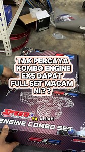 3K views · 1.8K reactions | Kenapa korang susah sangat nak percaya ni yang kombo set engine s1r EX5 ni korang akan dapat complete set macam dalam video.Yang tanya dapat casing kiri kanan ke of course la kiri kanan xkan nak bagi sebelah sebelah je. 凉Yang tak dapat motor EX5 je. Yang tu kome kene beli hehe. Available size 60,62 dan 65. Kalau nak harga promo ramadhan roro kakmin okay#zarinmotorworks #comboengineex5 #s1r #komboenjins1r | KakMin Zarin Motorworks | Facebook