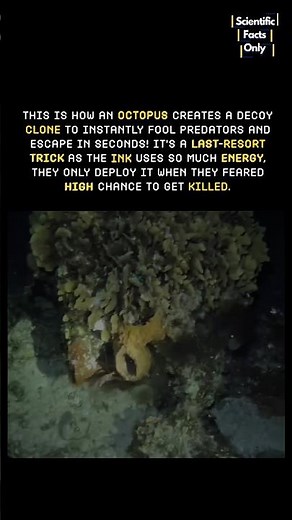 This is how an octopus tricks its predator 🤯💀 #ocean #seaworld #shortsfeed #shorts #animals #shorts