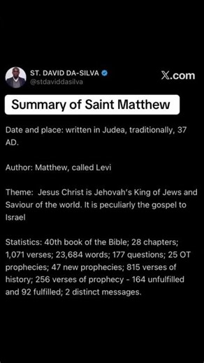 Summary of Saint Matthew