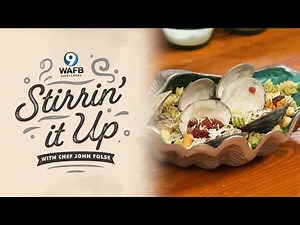 Tri-Colored Rotini with Red Clam Sauce and Prosciutto