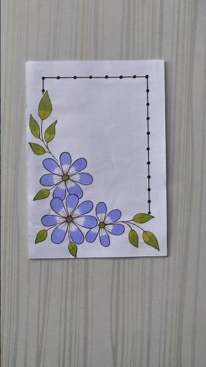 Light Purple Floral border design/6 easy border design/Project design/Priyanka Gunwal #shorts
