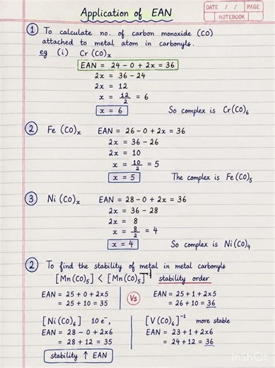Class 12 Coordination Compounds EAN Rule