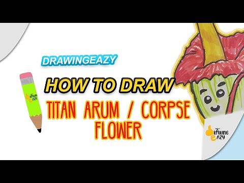 How to Draw Corpse Flower (Titan Arum) | Easy Drawing Tutorial for Kids | Drawing Eazy