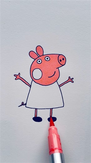 How to Draw a Peepa pig for kids 💖