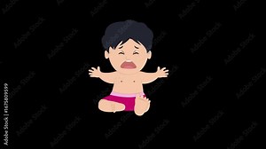 Baby is crying animation with alpha channel