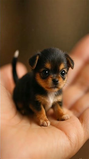 The Smallest Puppy Ever? 🐶✨ So Tiny It Fits in Your Hand! #cuteanimals #cutepuppy