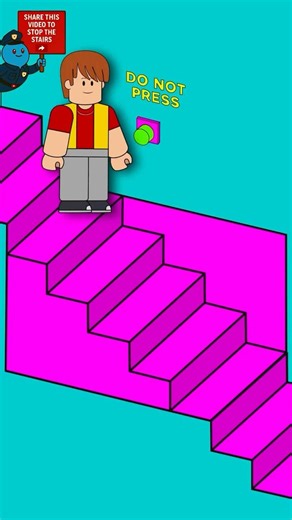 BUTTON DO NOT PRESS STAIRS ILLUSION! Roblox OC2DLab #loop #illusion #animation