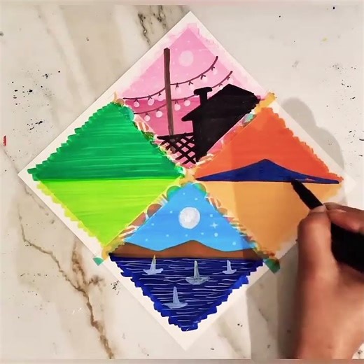 #Amazing arylic painting drawing beginners satisfaying video step step video #shorts