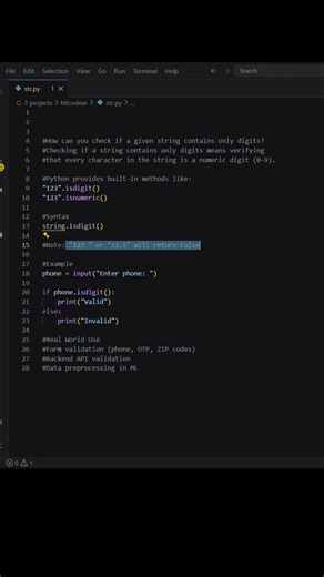 Stop Using Wrong Checks ❌ | Check Digits in Python the RIGHT Way ✅ (isdigit Explained)#hitcodear