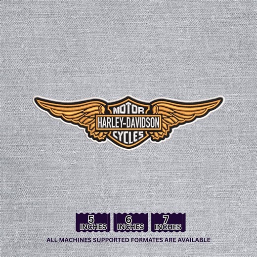 Vintage Winged Motorcycle Emblem Embroidery Design, Biker Jacket Patch Machine File, Rider Club Style - Etsy