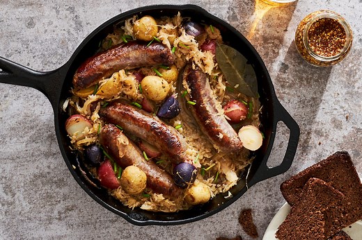 Sausages And Sauerkraut Is THE Coziest One-Pot Meal