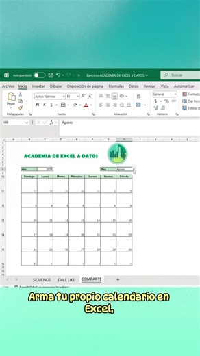 Calendario EXCEL Crea tu propio calendario en EXCEL para llevar un control de tus actividades #excel #exceltips #estudio #capacitacion #job #cursoonline | Academia ED