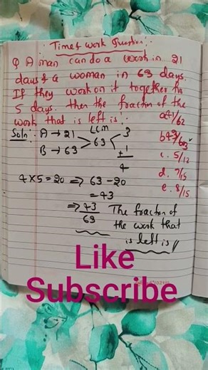 Time and Work Tricks | Easy Shortcut | #shorts #timeandwork