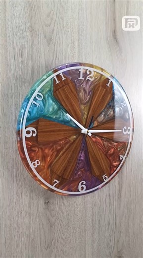Epoxy resin wood clock with unique design