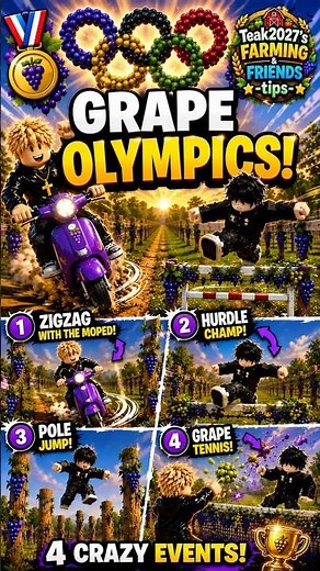 🍇 We Turned Grapes Into the Olympics! 😂in Farming and Friends #faf #grapes #farmingandfriends