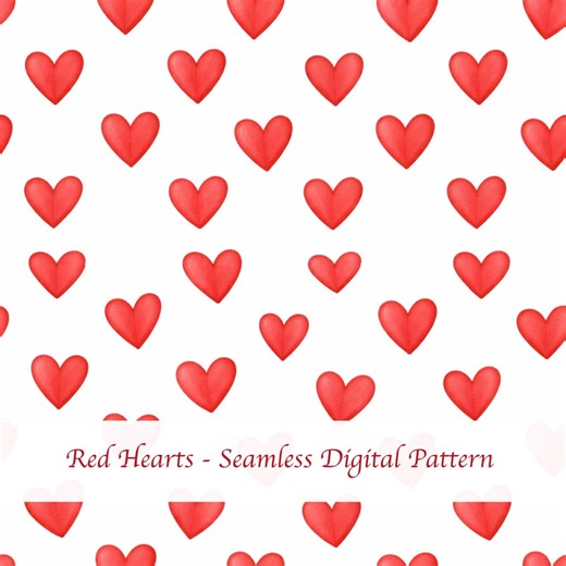 Red Heart Pattern, Minimal Valentine Background, Love Digital Paper, Simple Heart Design - Etsy