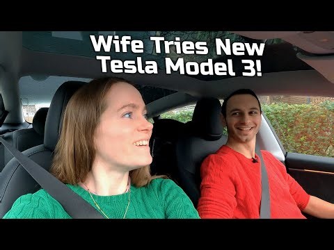 We Got A New Tesla Model 3 For Christmas! Wife's First Drive!