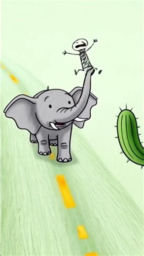 The elephant gets angry. #animation #funny #shorts