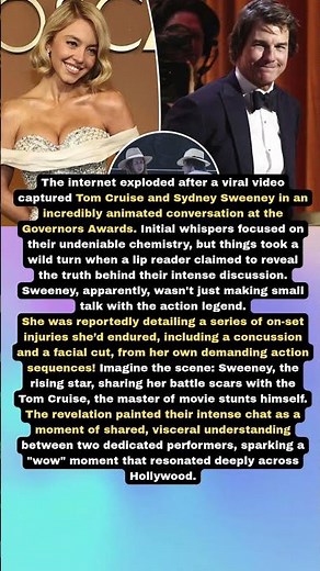 💥 Tom Cruise & Sydney Sweeney: A "Mission" of Painful Confessions?