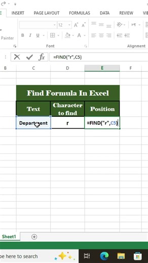 Find Formula in Excel