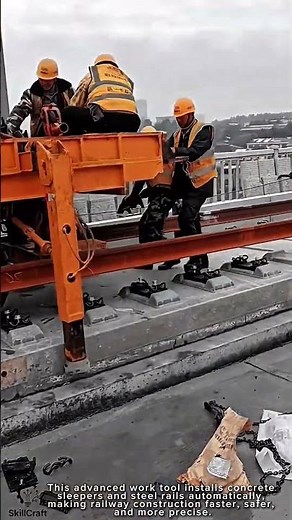 Work tool automatic sleeper laying and rail installation machine