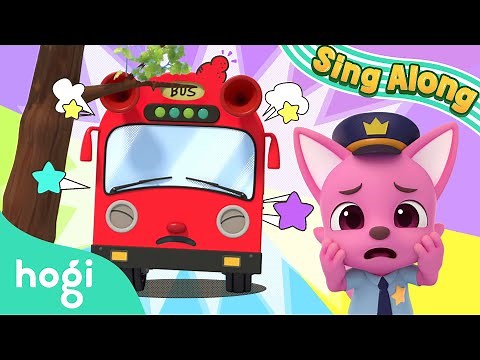 Five Little Buses Jumping on the Road | Sing Along with Hogi | Nursery Rhymes | Pinkfong & Hogi