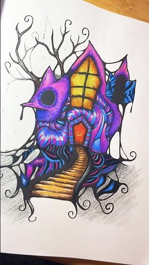 5 Beautiful Halloween Coloring Pages for Adults | Finished Colored Pencil Art Showcase
