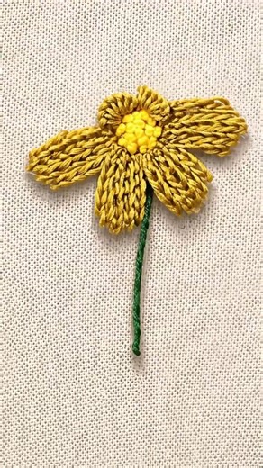 Beautiful Hand Embroidery Flower 🌼 || Easy Stitch Design#Shorts#trending #youtubeshorts