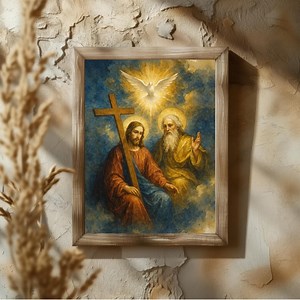 Holy Trinity Art Print: Catholic Christian Decor - Father Son and Holy Spirit - Etsy