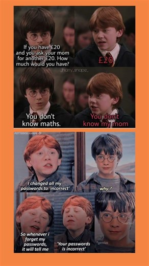 Harry Potter & Ron Weasley Funny Meme 😂 | Maths & Password Genius Moment | Viral #harrypotter