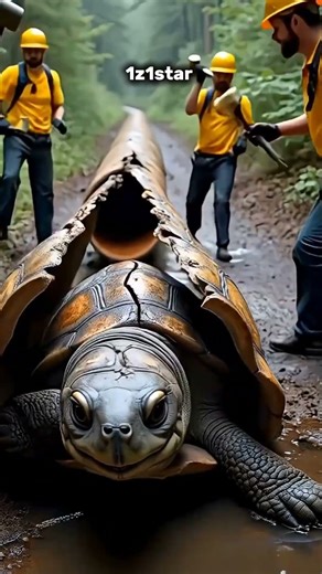 A turtle stuck in a log has been rescued! 🐒 #shorts