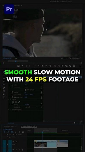 SMOOTH SLOW MOTION with 24 FPS Footage in Premiere Pro 👍 #premierepro #tutorial #kylerholland