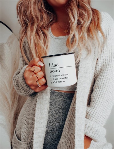 Personalized Name Definition Enamel Mug Custom Text Coffee Cup Birthday Christmas Gift for Mom Mothers Day Cute Daily Drinkware Cozy Morning - Etsy