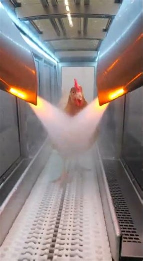 Chicken and rooster washing machine in a fully automatic factory🐓 #shorts #short