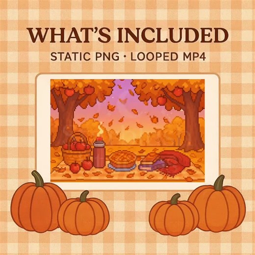 Cozy Thanksgiving Picnic Animated Desktop Wallpaper: Falling Leaves (digital Download) - Etsy