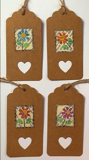 Easy Flower Gift Tags #easy #quick #tags #flowers #artandcraftsideas #diy