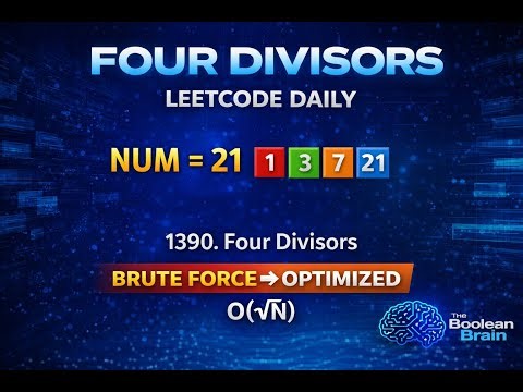 LeetCode Daily Challenge | Four Divisors (1390) | Brute Force to Optimized Approach | O(√N)