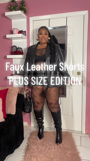 Styling Faux Leather Shorts from FashionNova | Plus Size Edition