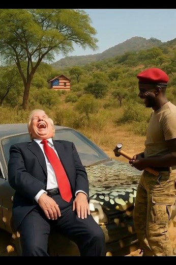 Ibrahim Traore hit the car Trump wake up funny meme 🤣#satire #shortsfeed #funny #comedy