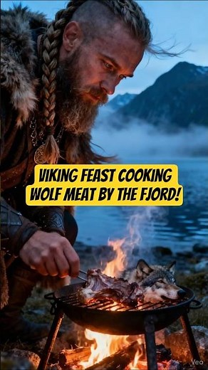 Viking Feast Cooking Wolf Meat by the Fjord!