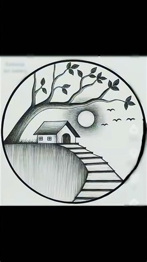 Simple & Beautiful scenery Drawing Pancil sending art #drawing #viral #art #painting