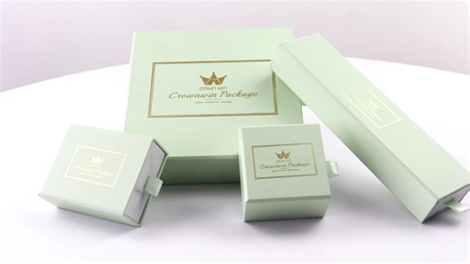 Slide Open Box Ribbon Handle Hard Rigid Jewelry Gift Box Rigid Cardboard Sliding Drawer Jewelry Ring Packaging Paper Box