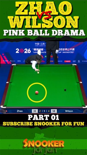 Zhao vs wilson pink ball drama 0| #shorts #youtubeshorts #trending #snooker #ding #juddtrump #ronnie