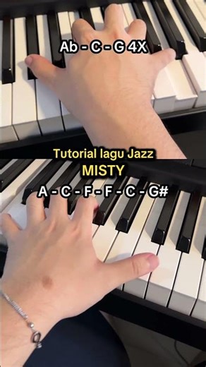 Tutorial main lagu jazz Misty di piano🎹Pianis pemula wajib coba!#mustimusik #tipspiano