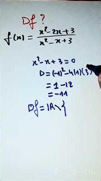 Détermination du domaine de définition d'une fonction rationnelle #fonction #education #maths